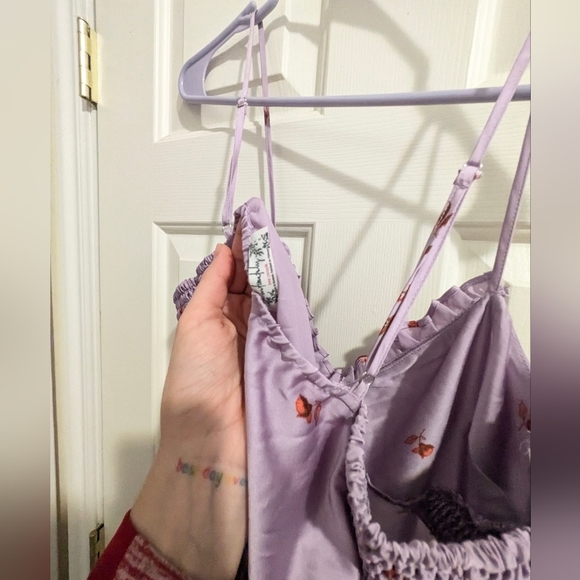 NWT Free People On My Own Printed Midi In Lilac Combo, Size M (See Mark)🌙☺️ - Picture 8 of 12